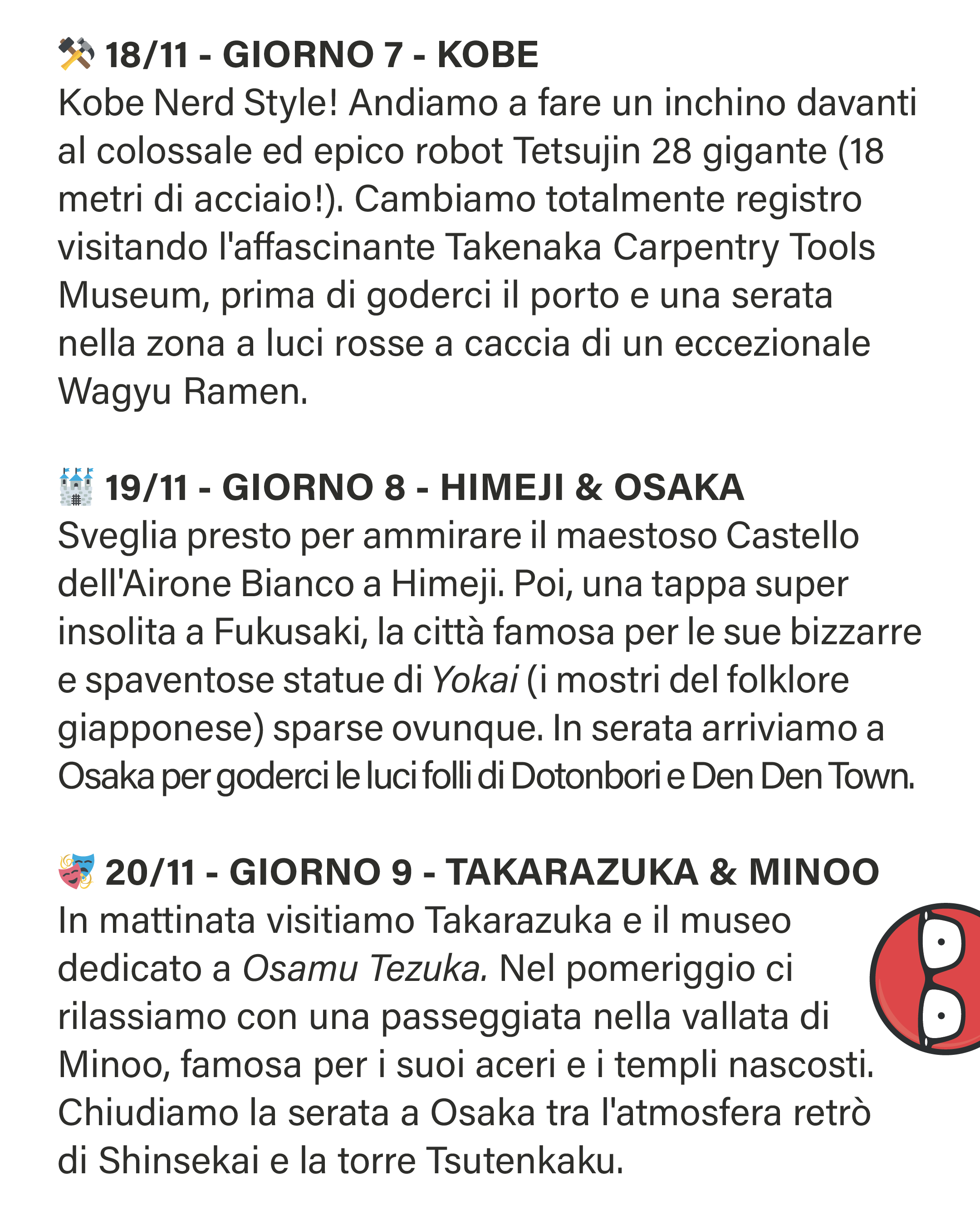Riepilogo tappa 6 del viaggio insolito
